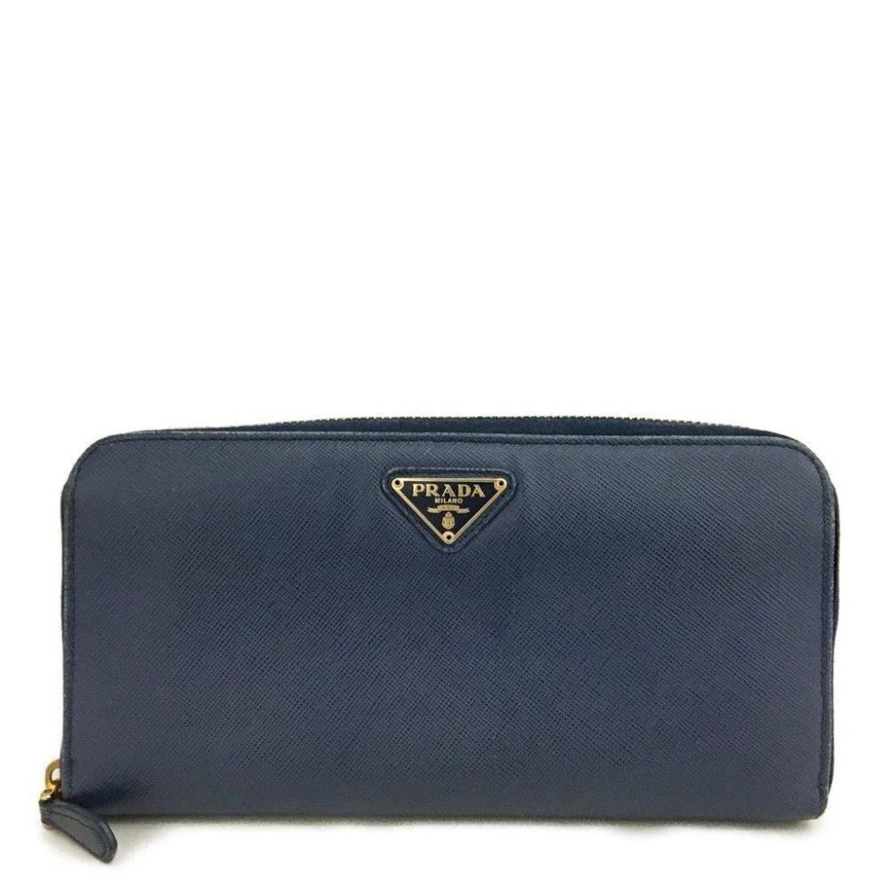 Prada Long Saffiano Leather Zip Around Wallet